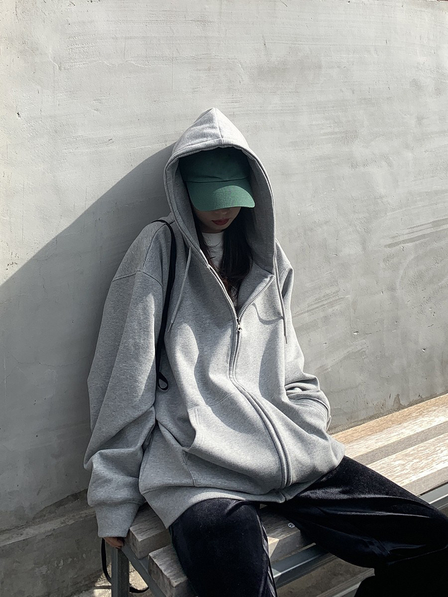 SIXI四喜家自制春季  拉链外套女连帽卫衣宽松韩版加绒百搭上衣怎么看?
