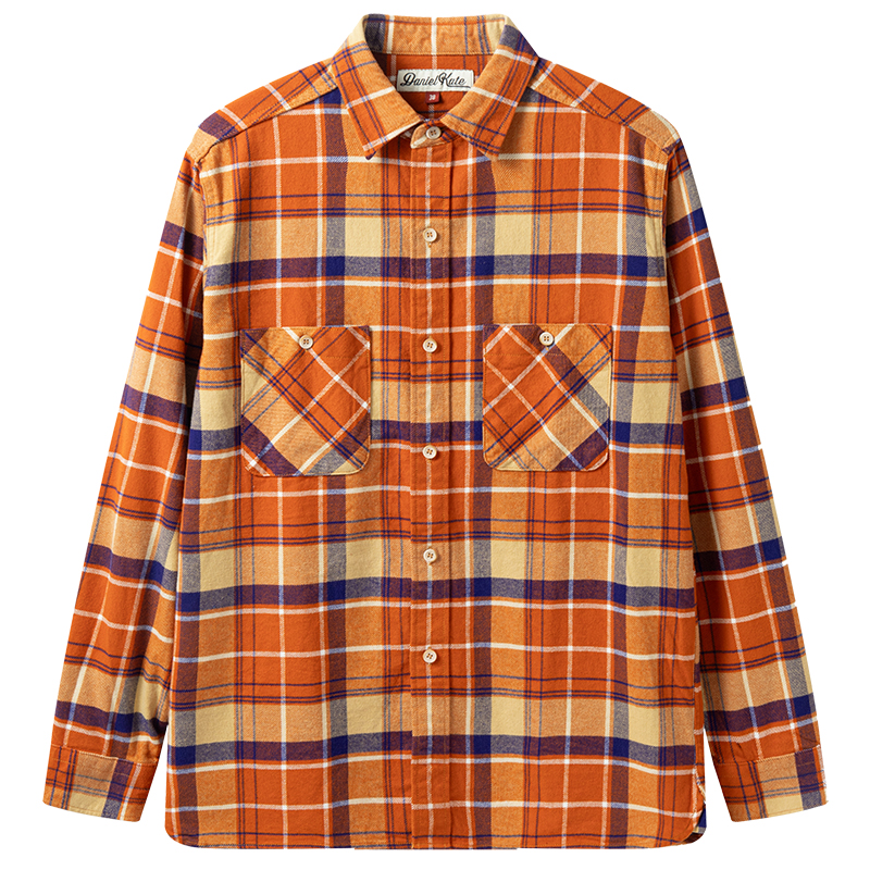 DANIELKATE法兰绒格子衬衫磨毛
