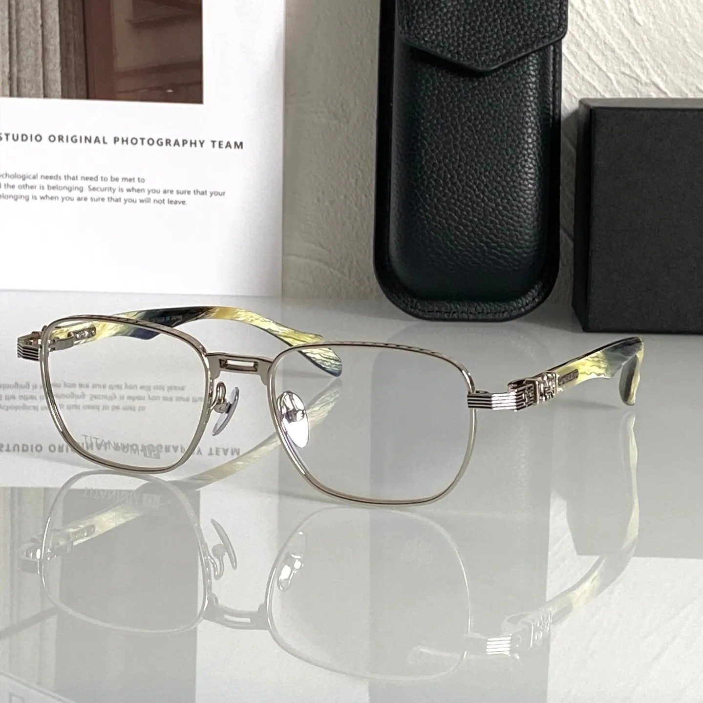 朋克罗星眼镜CH8332纯钛复古男女款近视眼镜金可配近视度数眼镜框