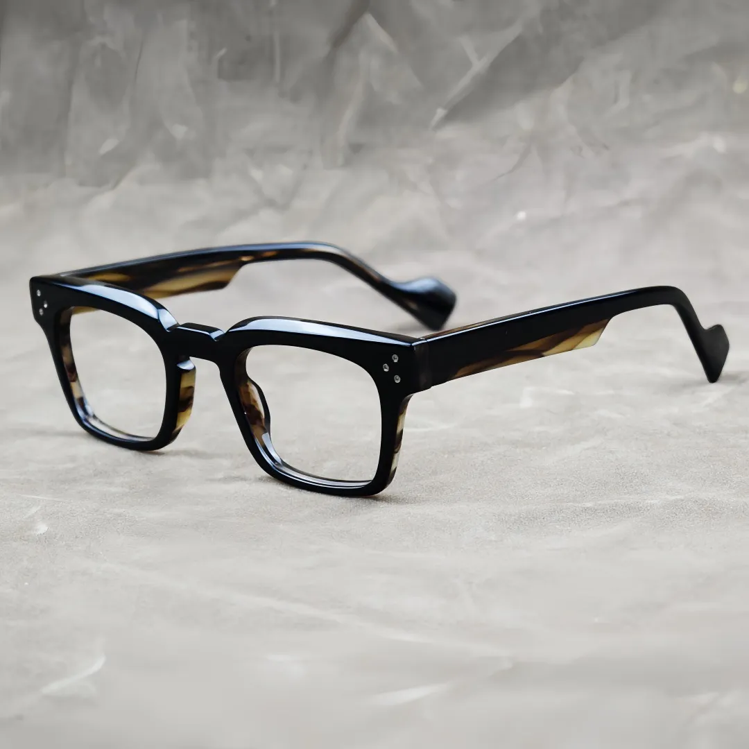 跨境新品加厚板材日系复古黑框近视眼男女眼镜架可配近视老花镜