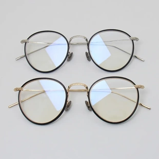 7285陈冠希同款 717W复古圆框眼镜架钛架温莎圈框平光镜素颜神器