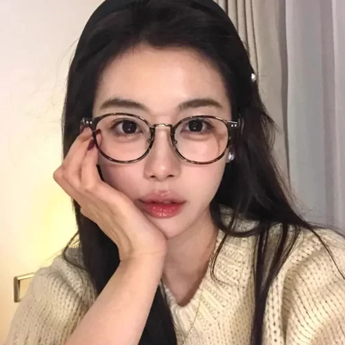 韩系玳瑁眼镜女近视可配度数镜片复古豹纹素颜防蓝光眼睛架30333