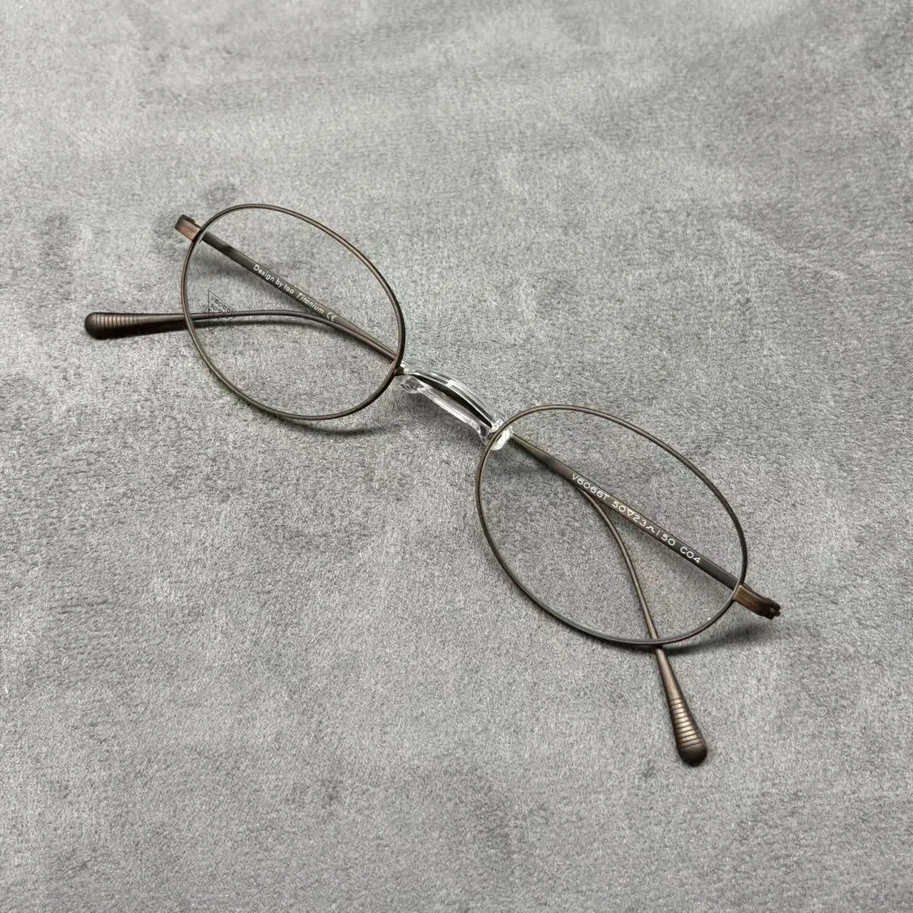 「V6066T」纯钛日本一山鼻托眼镜架超轻可配近视男女重5克书呆子