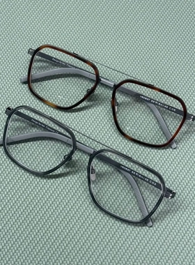 26新「V6065T」羽毛钛超轻林德复古风格板材意大利双梁男士眼镜框