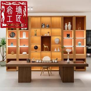 实木茶桌椅家用岩板茶台轻奢办公室别墅设计师款 新中式 高端泡茶桌