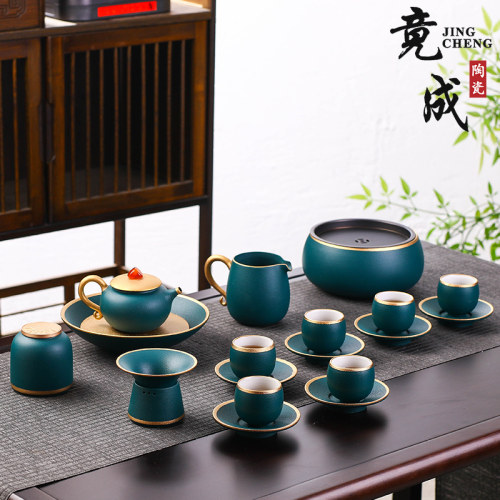 景德镇陶瓷茶壶泡茶功夫茶具整套轻奢高档中式家用茶杯金玉满堂