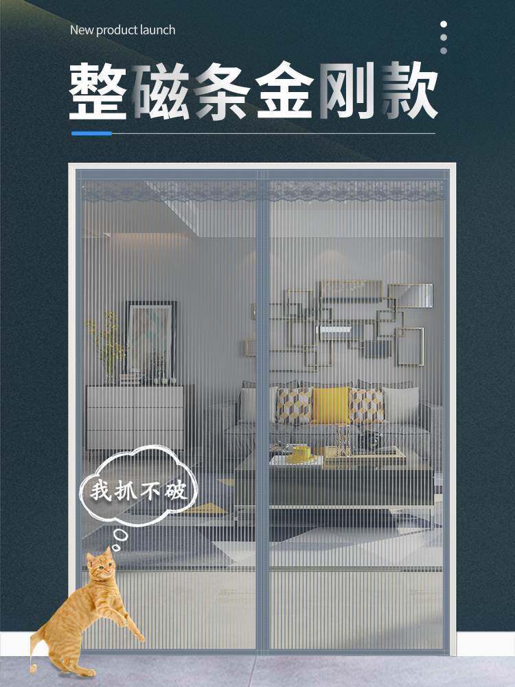 免打孔双面胶门帘纱防蚊隔断全磁条家用卧室纱窗防蝇沙门帘自粘贴