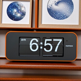 台湾Fartech华奇简约现代翻页时钟客厅装饰家用挂钟创意智能座钟