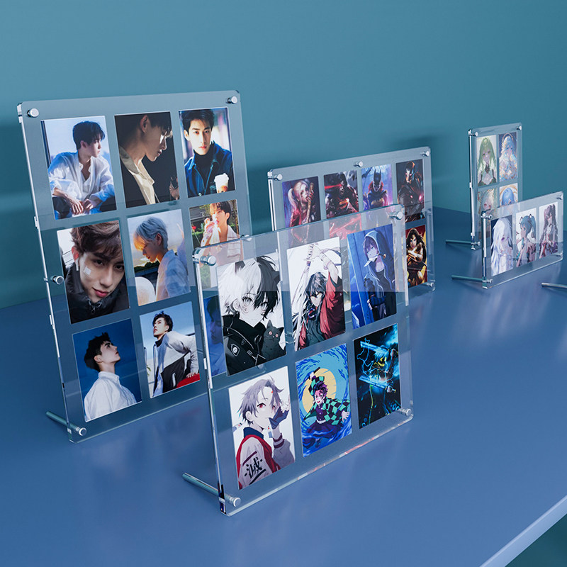 小马宝莉凹槽摆台拍立得3寸照9宫格相框收藏卡牌亚克力小卡展示架