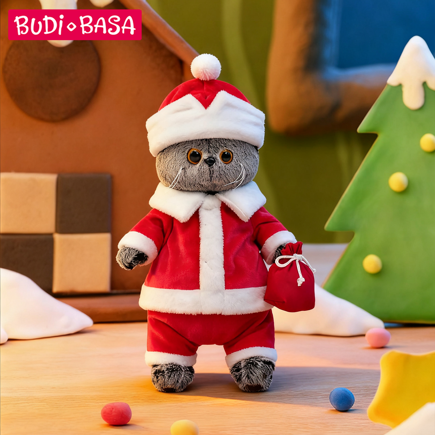 原创圣诞老爷爷猫咪玩偶公仔礼物