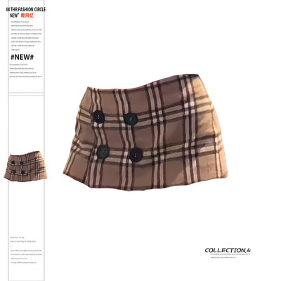 高级感气质格纹短裤裙女