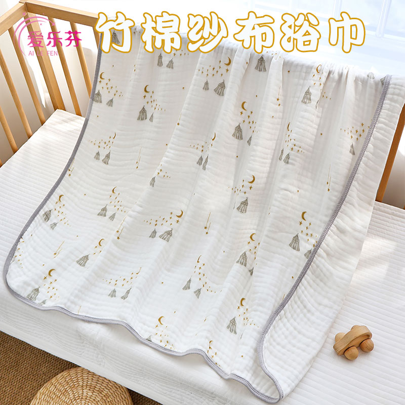 爱乐芬儿童竹棉纱布浴巾图片