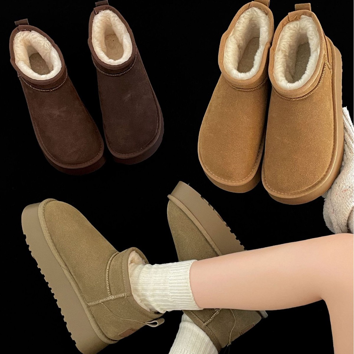 女范复古棕色厚底雪地靴女款2025新款冬季保暖外穿东北棉鞋子
