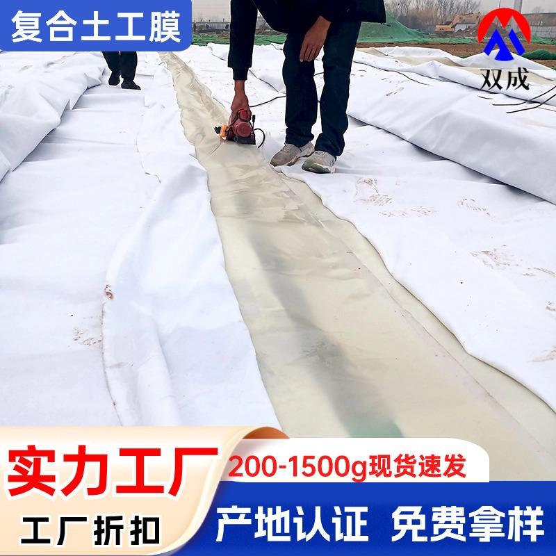 复合土工膜400g 人工湖河道工程防渗土工布 pe复合防渗膜两布一膜