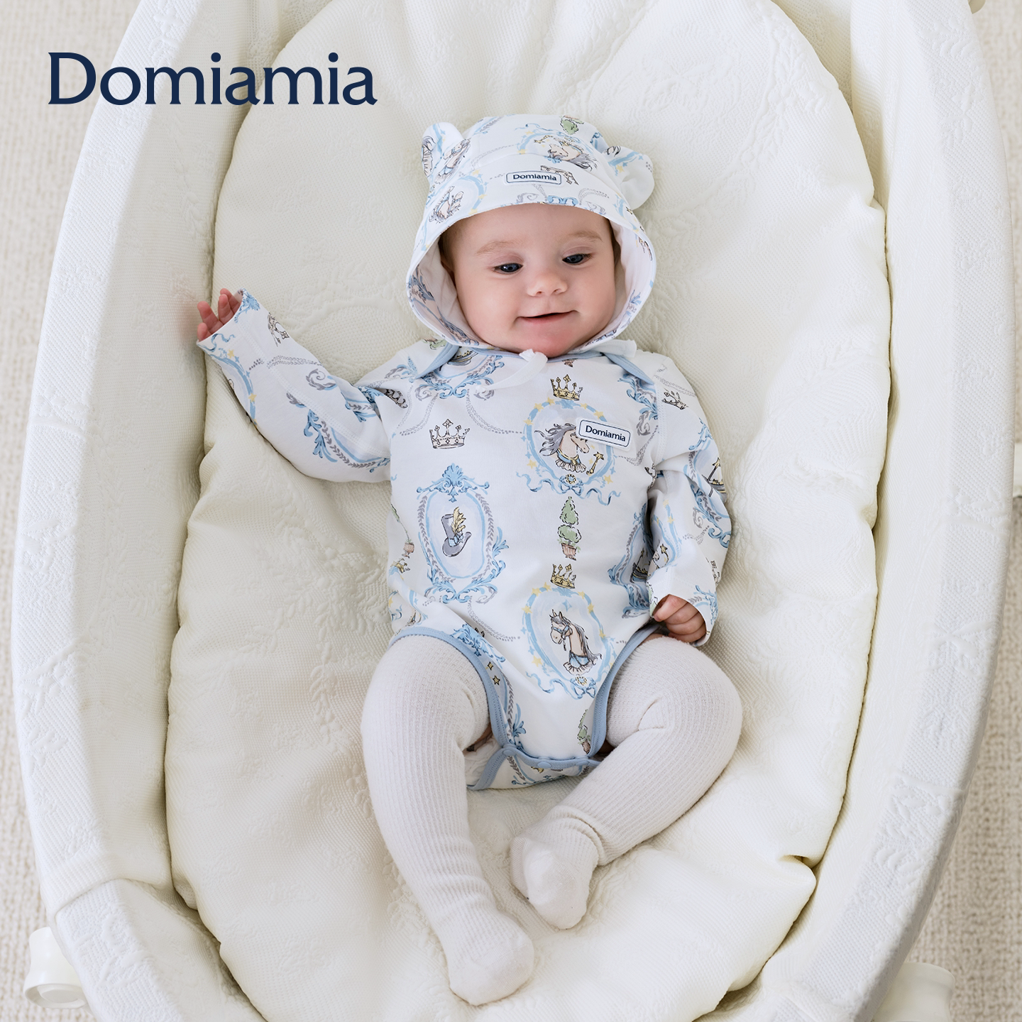 Domiamia包屁衣新生儿连体衣26秋季新款婴儿衣服男宝百天a类哈衣图片