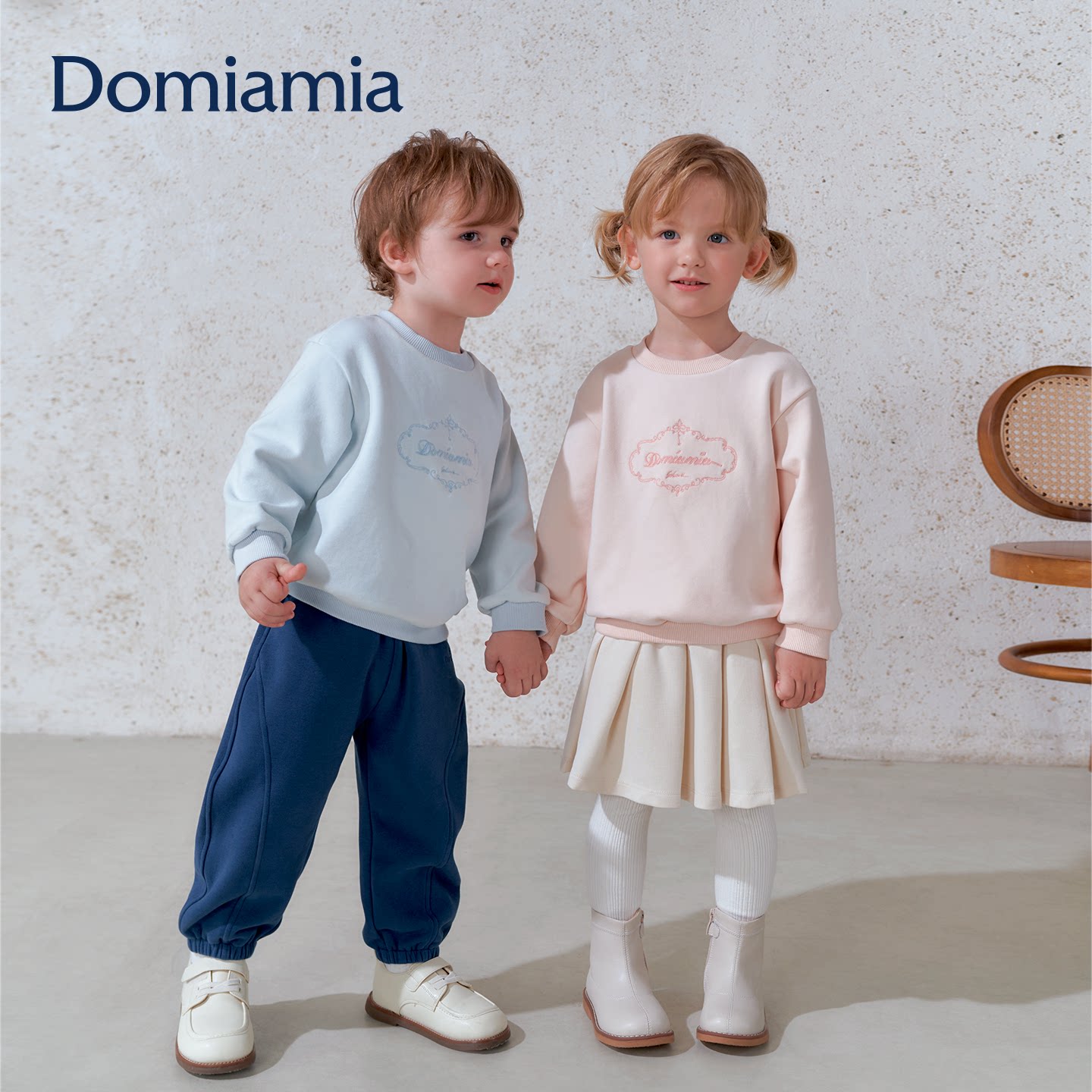 Domiamia儿童卫衣加绒加厚男童女宝宝26秋冬新款宝宝休闲百搭上衣