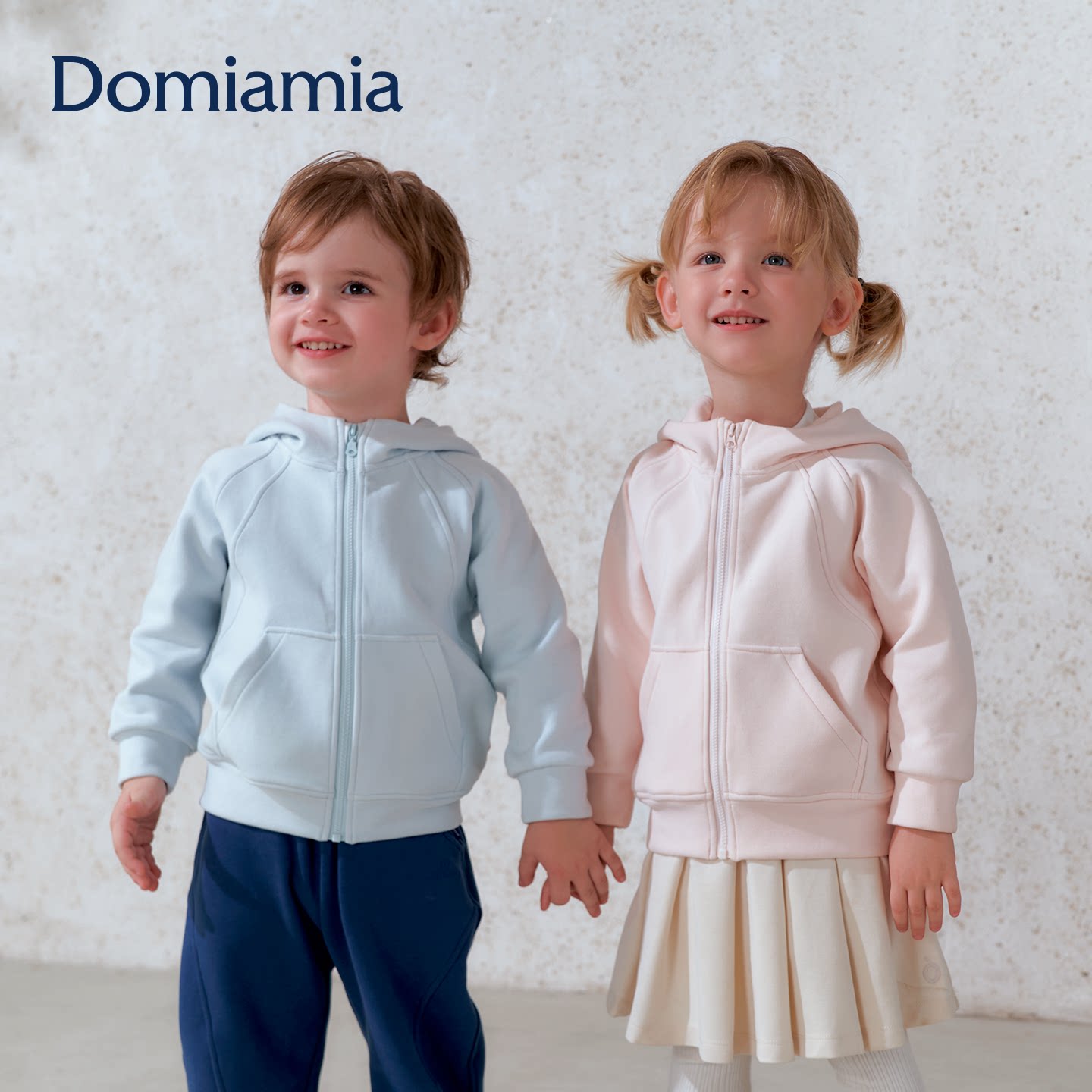 [新品]Domiamia儿童连帽外套男童女童2026秋冬宝宝上衣长袖卫衣图片