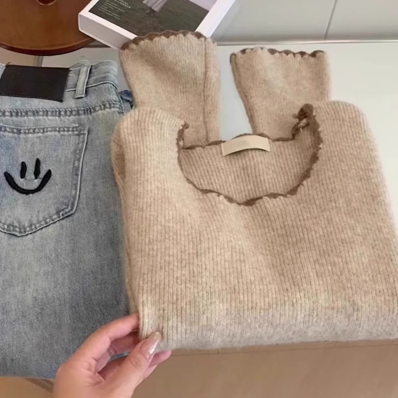 高级感超好看毛衣内搭打底衫上衣