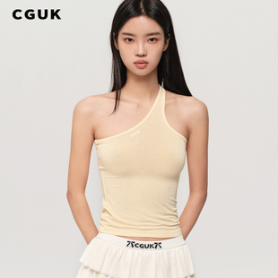【姚晓棠同款】CGUK 修身单肩背心 可叠穿背心吊带