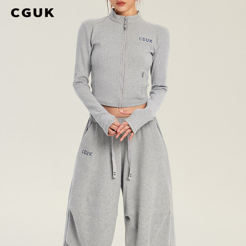 【向涵之同款】CGUK修身高领薄款上衣休闲运动阔腿裤