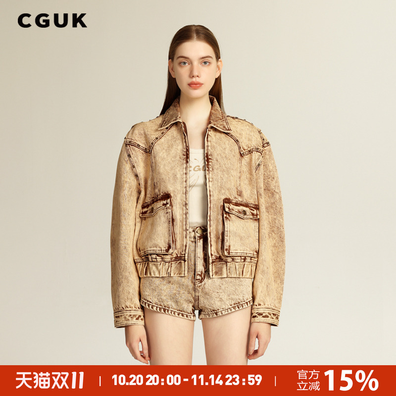 【王梓薇同款】CGUK牛仔外套 100%棉宽松复古牛仔外套