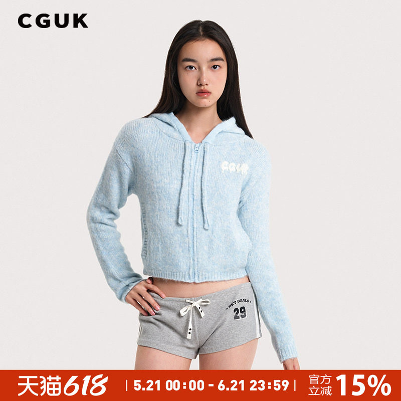 【王梓薇/曹赛亚同款】CGUK 休闲连帽开衫针织衫外套
