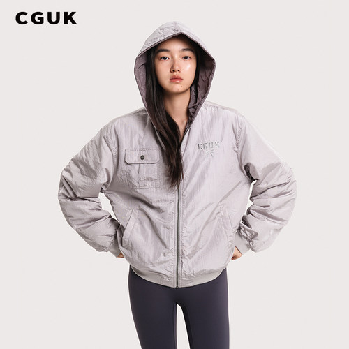 【明星同款】CGUK 银河亮闪连帽双面穿棉服  外套