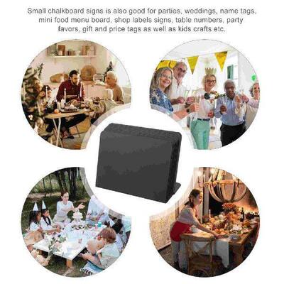 Label Signs Food Labels for Party Buffet Black Pvc Standing