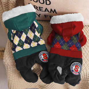 狗狗衣服秋冬装泰迪幼犬四脚衣英伦风圣诞风中小型犬