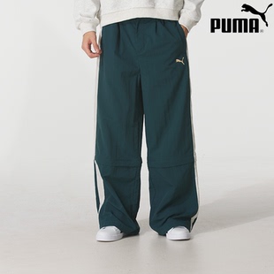 男裤 新款 PUMA彪马运动裤 2025夏季 634783 绿色T7休闲裤 透气梭织长裤