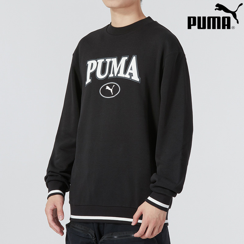 PUMA 彪马男女卫衣2025新款黑色百搭运动服美式休闲套头圆领卫衣
