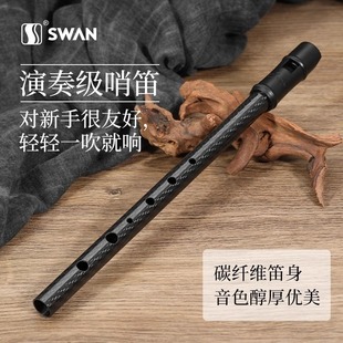 天鹅爱尔兰哨笛d调碳纤维D5竖笛高音初学者入门6孔直笛子锡口笛