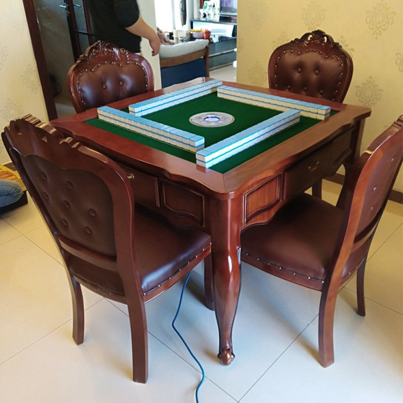 全自动实木麻将机餐桌一体两用机麻静音四口机电动欧式圆家用智能