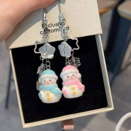 可爱植绒星星雪人礼物包包钥匙扣