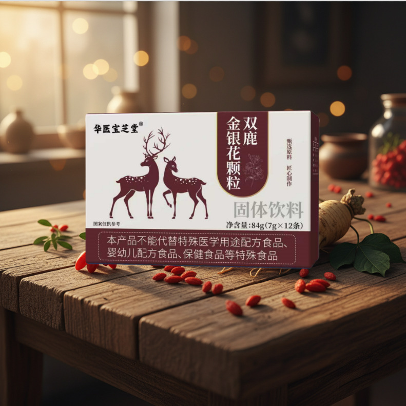 华医宝芝堂双鹿金银花颗粒官方正品天然植物原料萃取无添加养生