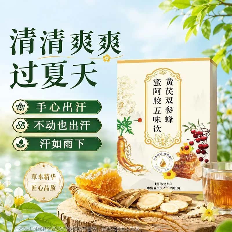 正品黄芪双参蜂蜜阿胶五味饮草本植物浓缩萃取饮品养生饮品