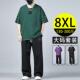 上衣长裤 大码 青少年男装 帅气学生潮流套装 潮牌绿色短袖 t恤男春季