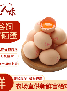 凡人乐48g+富硒蛋谷物鲜鸡蛋玉米虫草农家散养鲜鸡蛋柴鸡蛋
