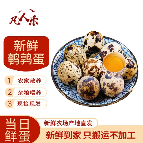 凡人乐50枚新鲜生鹌鹑蛋农家散养杂粮喂养当日高品质精选土特产