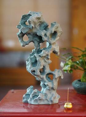 仿真太湖石小摆件客厅阳台庭院微型沙盘盆景鱼缸假山石水景观造景