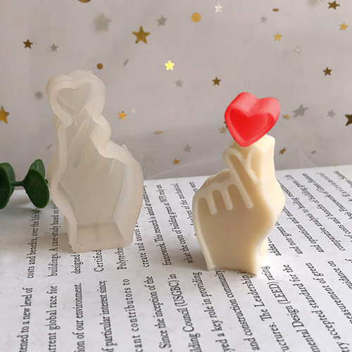 极速New 3D Gesture Love Candle Silicone Mould HandmaXde Scen