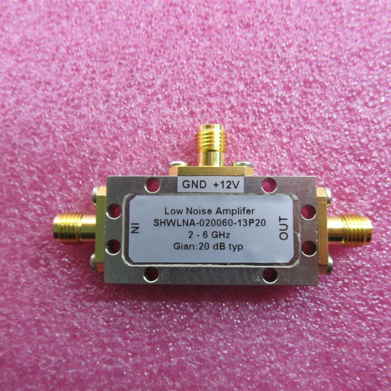 2-6GHz 20dB增益 13dBm功率 NF: 2dB SMA头 射频前置放大器