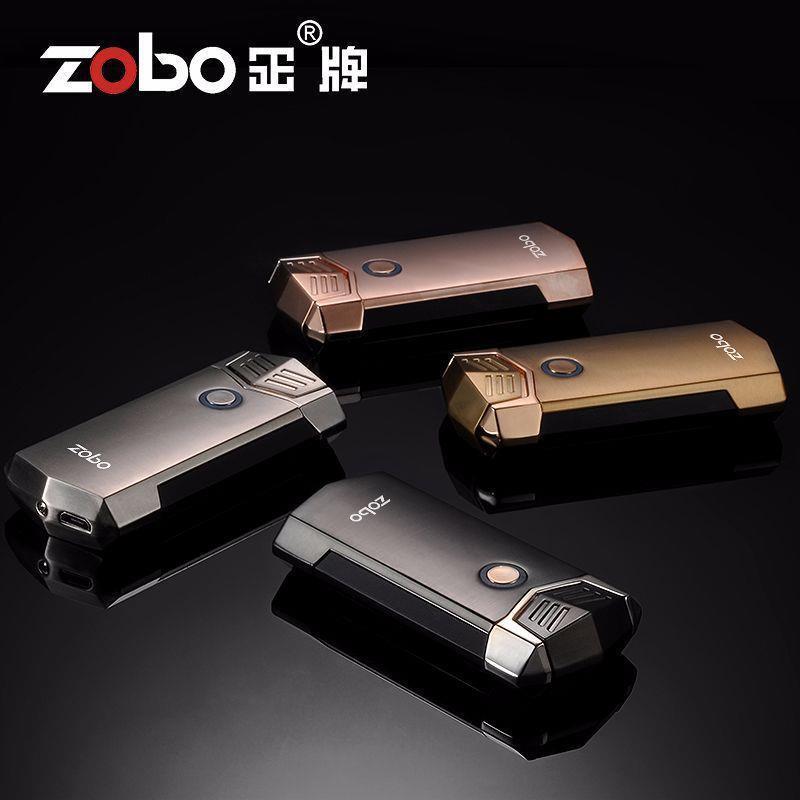 zobo正牌USB充电打火机电弧感应创意防风个性激光刻字电子点烟器