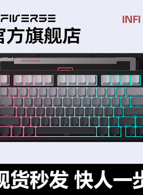 Keyverse infi75 Lite 机械键盘三模无线RGB客制化板簧Gasket结构