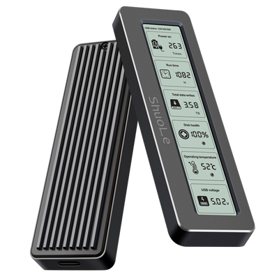 硕乐硬盘盒M2金属屏幕NVME/SATA