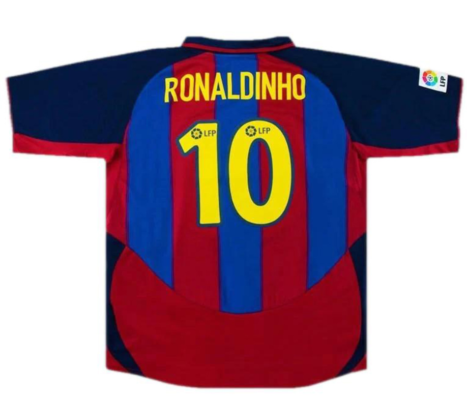 03 04 Retro Barcelona Ronaldinho Vintage Classic Jerseys 运动/瑜伽/健身/球迷用品 足球服 原图主图