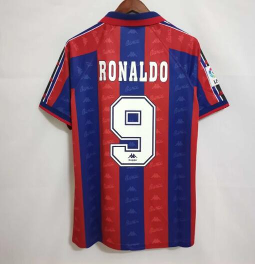 96 97 Retro Home Barcelona GUARDIOLA RONALDO Soccer Jerseys 运动/瑜伽/健身/球迷用品 足球服 原图主图