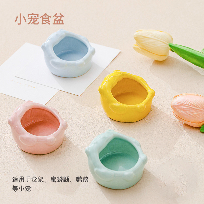 小宠喂食防打翻陶瓷碗