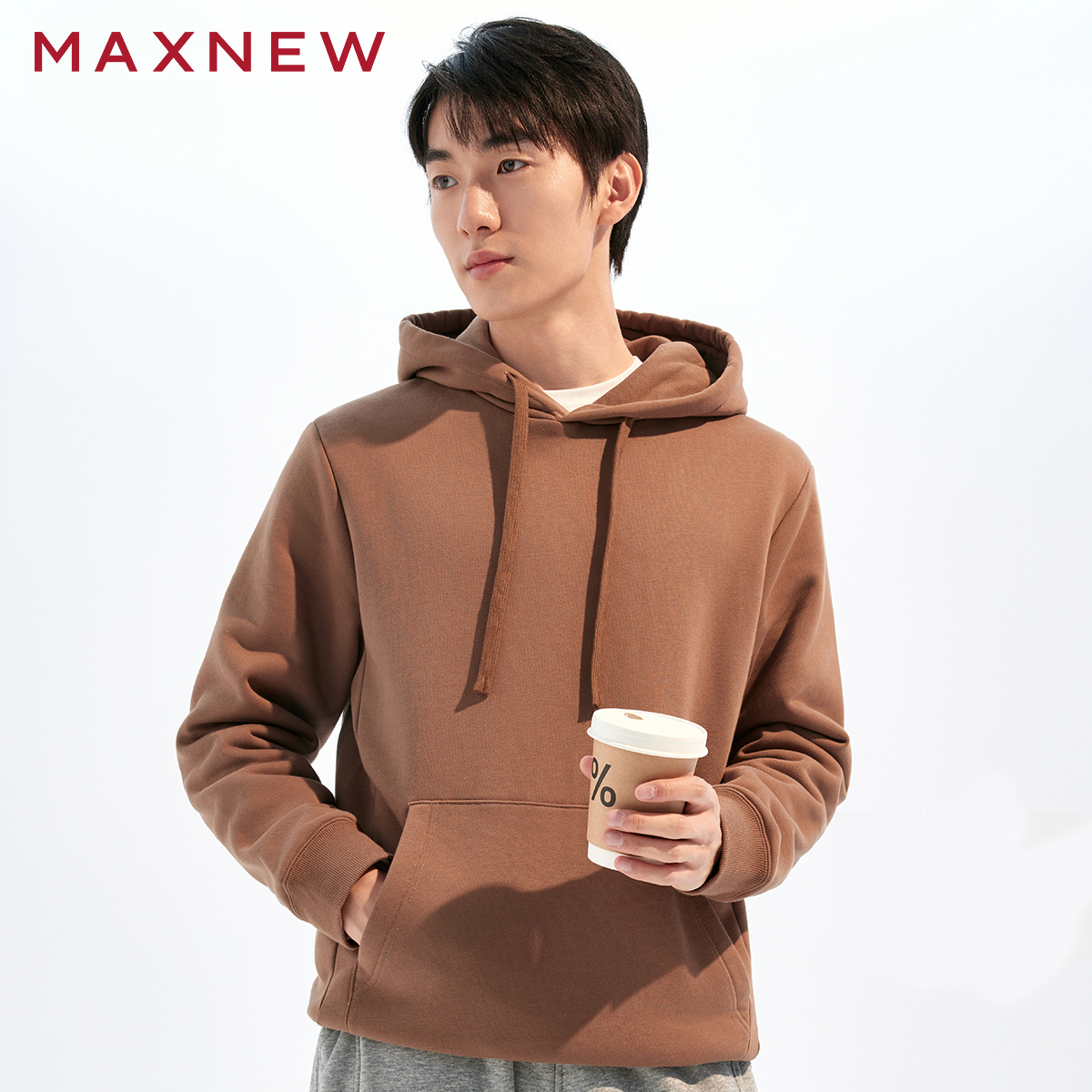 【门店同款】马恩MAXNEW男装新款连帽男士卫衣秋冬套头上衣内搭休