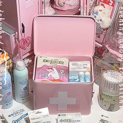粉色可爱药箱大容量家用高颜值